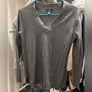 Gray V-Neck Women's Sweater